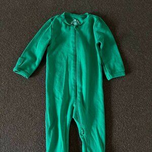 Primary Baby Organic Zip Footie- Grass